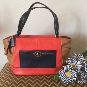 Coach color block satchel